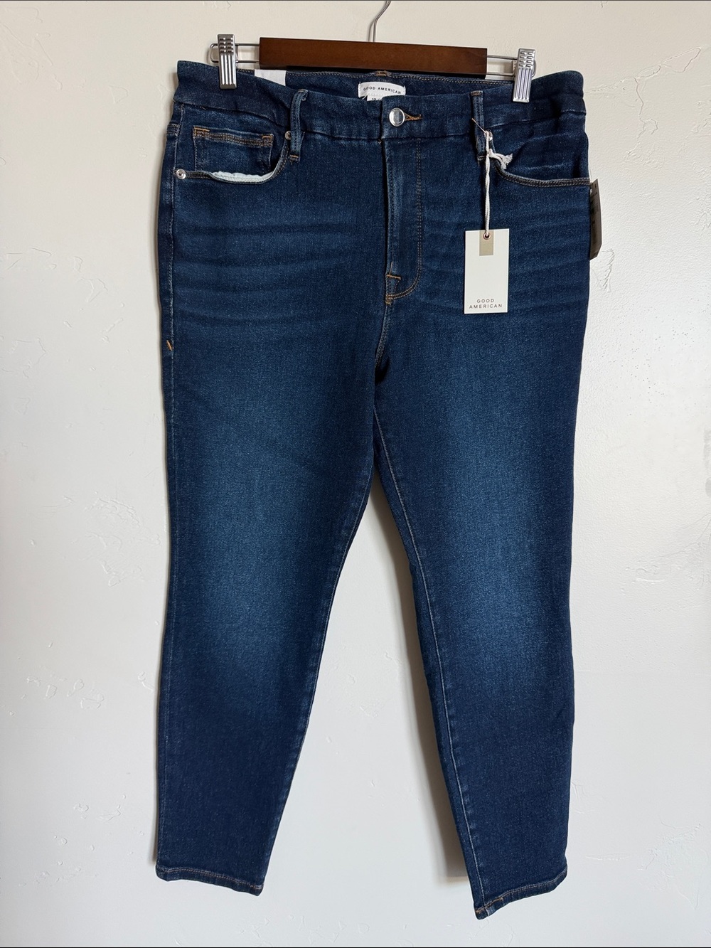 Good American Dark Indigo Skinny Jeans Petite MidRise